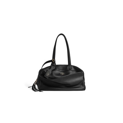 BALENCIAGA WOMEN'S CARRIE BOWLING BAG MEDIUM IN BLACK 8264252ABNQ1000 (35.8*18.7*16.5cm)